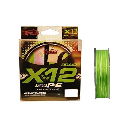 Captain X12 Power PE İp Misina 0,27mm 150mt Green White