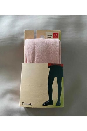 Kız Çocuk Açık Pembe Pamuk Cotton Kalın Külotlu Çorap