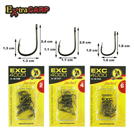 SAZAN İĞNESİ EXTRACARP Hooks Exc 4000 2 NO 10 LU PAKET