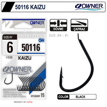 Owner 50116 Kaizu Black İğne NO:2/0