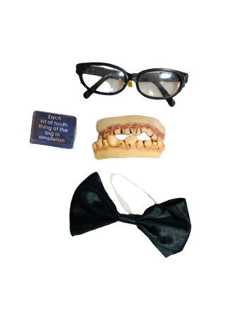 CADILAR BAYRAMI HALLOWEEN GÖZLÜK-PAPYON-TAKMA SİLİKON DİŞ SETİ