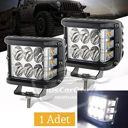 Off Road Led Lamba Delici Yayıcı Beyaz-Beyaz Flaşlı Kare Sis Farı Projektör 45W 12 Led Metal Arazi Çalışma Lambası 1 Adet