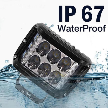 Off Road Led Lamba Delici Yayıcı Beyaz-Beyaz Flaşlı Kare Sis Farı Projektör 45W 12 Led Metal Arazi Çalışma Lambası 1 Adet