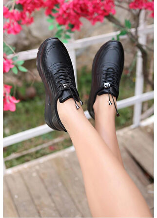 Topuk Dikeni İçin Uygun Tabanlı Tam Ortapedik Cilt Deri Bağcık Anahtarlı Kadın Spor Yürüyüş Günlük Ayakkabı Rmy