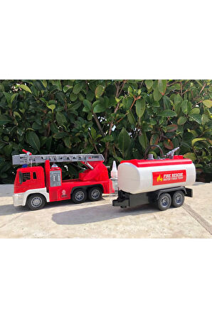 Sesli ve Işıklı Su Atan İtfaiye Tankerli İtfaiye Arabası Sirenli Oyuncak İtfaiye Arabası Vinçli 1:16