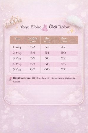 Kız Çocuk Tüllü Beyaz Abiye Elbise Volanlı Etek Prenses Model Abiye Elbise Taç Hediyeli 1-5 Yaş