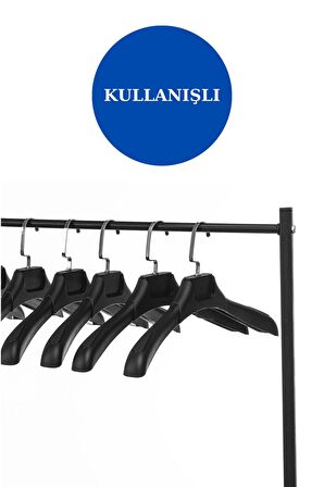 25 Adet Soft Siyah Abs Plastik Askı Ceket Elbise Askısı Kıyafet Askısı Gömlek Askısı