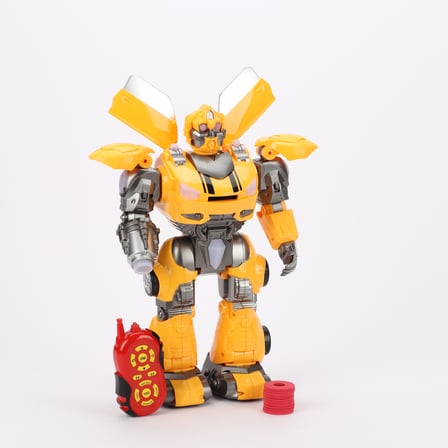 Tower Thunder Uzaktan Kumandalı 40 Cm Robot  Sarı – Disk Atabilen Işıklı ve Sesli Robot