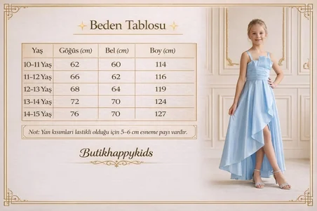 Kız Çocuk Abiye Lila Uçuş Uçuş Monaray Kumaş  Asimetrik Kesim  Prenses Model Yırtmaçlı Abiye Elbise 10-15 Yaş