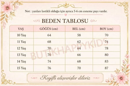 Kız Çocuk Krem Abiye Elbise  Kısa Krep  Tek Kol Zincir Detaylı Şık Davet Elbisesi 10-15 Yaş