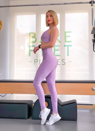 Lila Ekstra Yüksek Bel Toparlayıcı Spor Tayt