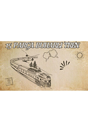 Oyuncak Sesli Işıklı Buharlı Tren 15 Parça Oyun Seti Buhar Atan Klasik Tren Classic Vagonlu Tren Set