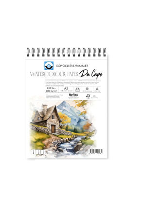 Suluboya Defteri 300 gr. A5 12 Yp Aquarell-Cepli Siyah Kalemlik 24 bölmeli + Kalem Kutusu Set