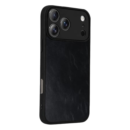 Apple iPhone 17 Pro Max Aras Deri Kapak - Siyah
