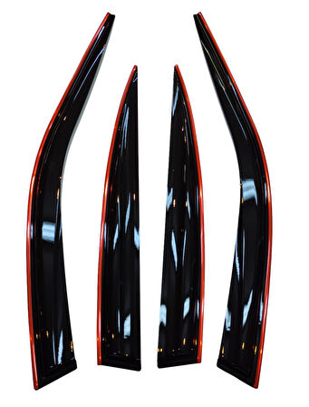 Citroen C4 Kırmızı Kromlu Cam Rüzgarlığı 2004-2011 Arası