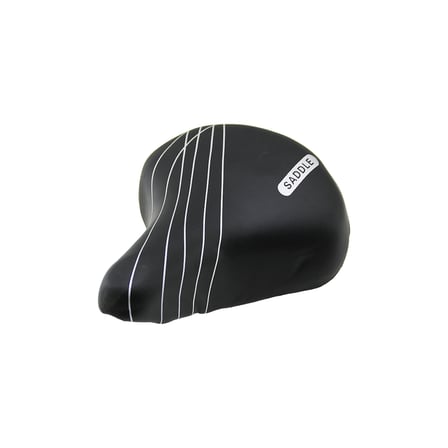Büyük Geniş Bisiklet Sele 20.5x24 cm (Yaylı) Siyah-Beyaz