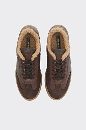 Hakiki Deri Comfort Taban Kürklü Kadın Sneaker