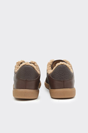 Hakiki Deri Comfort Taban Kürklü Kadın Sneaker