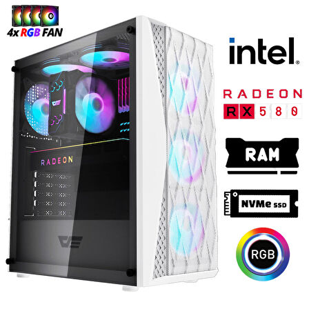 Xaser Xsr1208 i5 12400F 16GB Ram 512GB M.2 NVMe SSD 8GB RX580 256Bit Masaüstü Oyuncu Bilgisayarı