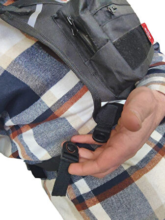 Reflektörlü Gögüs Çantası Kan Grubu AB+ Türk Bayrağı Su Geçirmez Gri Turuncu