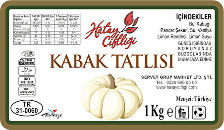 Kıtır Kabak Tatlısı Vakumlu 1000Gr