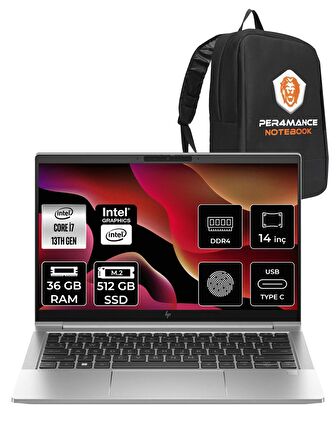 HP EliteBook 640 G10 i7-1355U 36GB RAM 512GB SSD 14'' FHD FDOS 8A571EA & PER4 ÇANTA