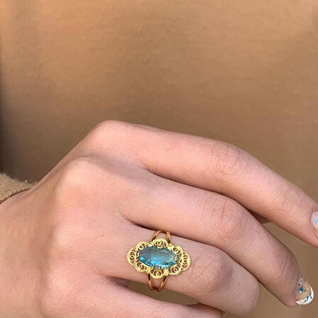 14 Ayar Altın Okyanus Telkari Mekik Yüzük