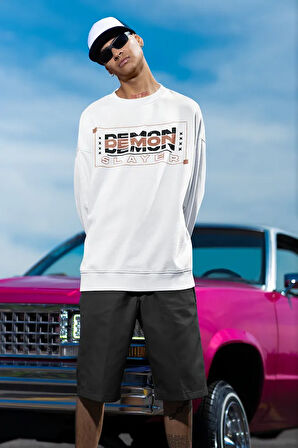 Demon Slayer Karakter Baskılı Unisex Oversize Anime Zenitsu Sweatshirt