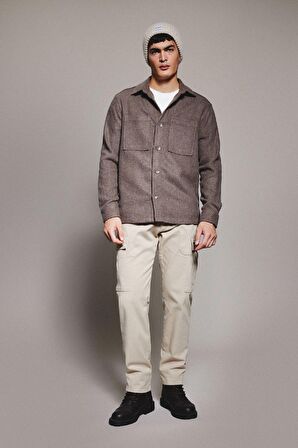 DeFacto Regular Fit Polo Yaka Cepli Pamuklu Uzun Kollu Gömlek B4689AX24SPBN571