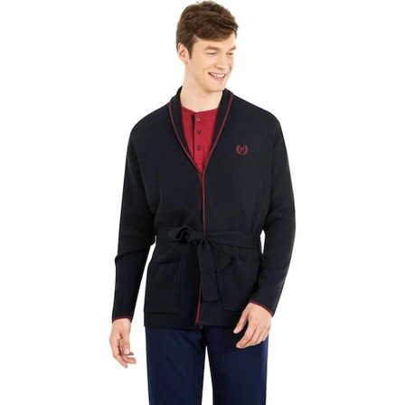 Pierre Cardin Erkek Çeyizlik Uzunkollu Pijama ve Triko Sabahlık 3'lü Set Takım