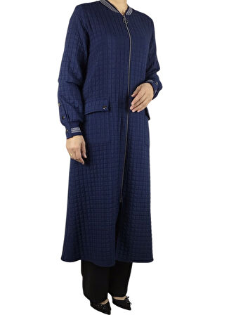 KADIN ÖNÜ FERMUARLI ÜSTTEN CEPLİ KOLAĞZI VE YAKA RİBANALI MEVSİMLİK SPOR KAP