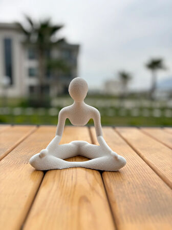 Meditasyon Pozlu Soyut Figür Heykel Modern & Minimal Dekoratif Obje