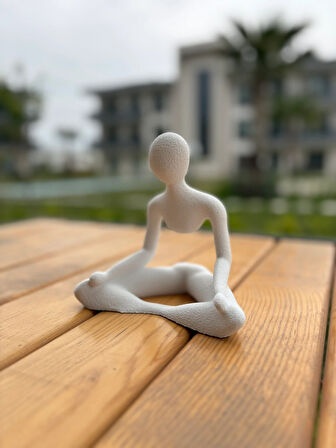 Meditasyon Pozlu Soyut Figür Heykel Modern & Minimal Dekoratif Obje