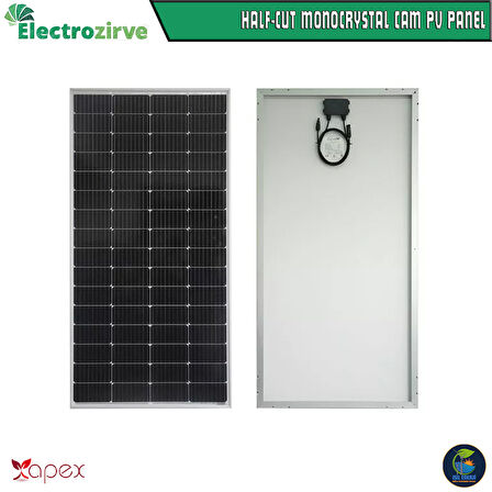 ELECTOZİRVE APEX 205 WATT HALF-CUT MONOKRİSTAL CAM GÜNEŞ PANELİ