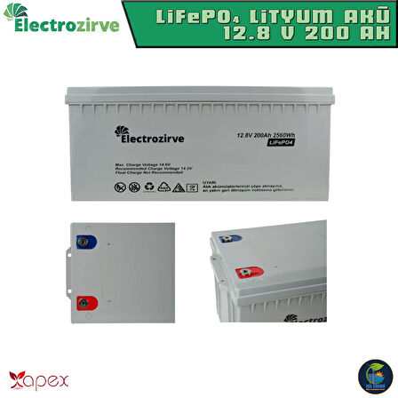 ELECTROZİRVE APEX 12.8V 100 AH LİFEPO4 LİTYUM DEMİR FOSFAT AKÜ - 12.8 VOLT 100 AMPER