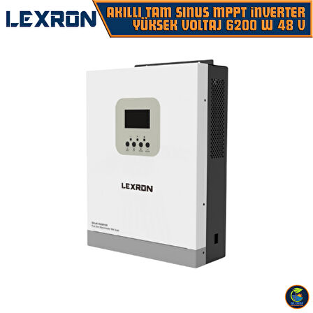 Lexron Akıllı Tam Sınus MPPT Yüksek Voltaj 6200 Watt 48 Volt İnverter - 6.2kw 48v - Paralellenebilir