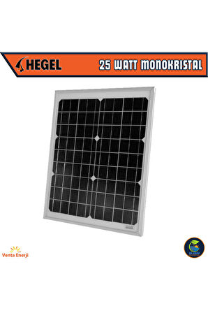 25 WATT MONOKRİSTAL GÜNEŞ PANELİ