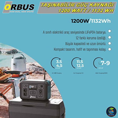 ORBUS 600W Power Station - 600 Watt Taşınabilir Güç Kaynağı 