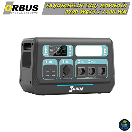 ORBUS 2200W Power Station - 2200 Watt Taşınabilir Güç Kaynağı - 2.2 kW