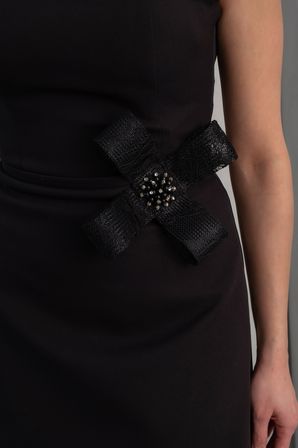 Kadın Siyah Dantel Detaylı Nikah After Party Abiye Elbise