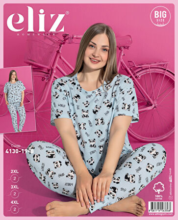 ELİZ 4130-19 DESENLİ BAYAN BATTAL PIJAMA TAKIM