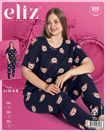 ELİZ 4130-6 DESENLİ BAYAN BATTAL PIJAMA TAKIM