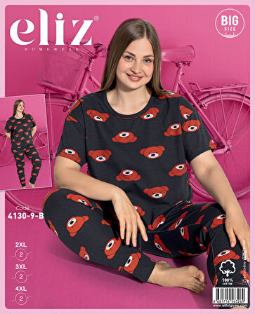 ELİZ 4130-9 DESENLİ BAYAN BATTAL PIJAMA TAKIM