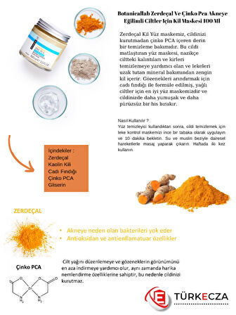 Botanicallab Hamamelis & Zerdeçal  Kil Maskesi 100 Ml + Cadı FındığıTemizleme Pedleri 80 Ad.