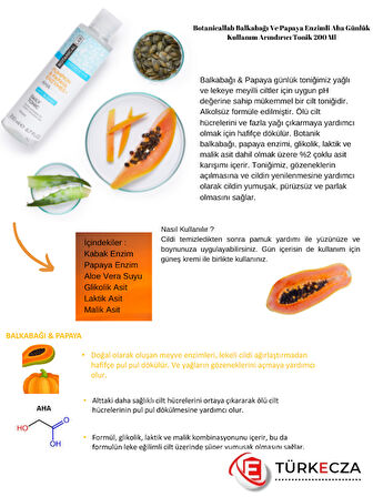 Botanicallab Balkabağı Ve Papaya Aha Arındırıcı Tonik 200 Ml + Zerdeçal Kil Maskesi 100 Ml