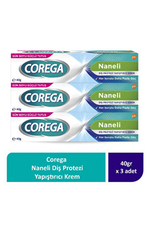 Naneli Diş Protezi Yapıştırıcı Krem 40g (3 Adet)