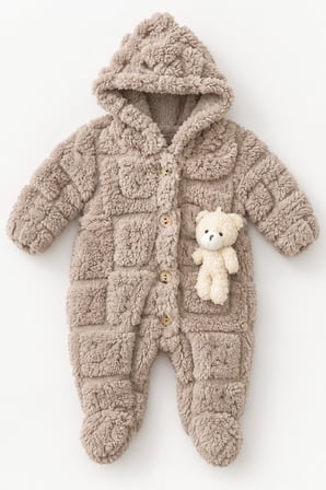  Kız Erkek Bebek Tavşan ve Ayı Oyuncaklı Peluş Tulum TLM0301
