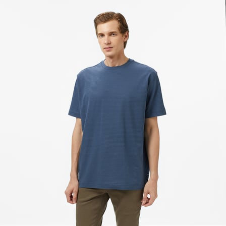 Nautica Erkek Mavi Regular Fit Çizgili T-Shirt