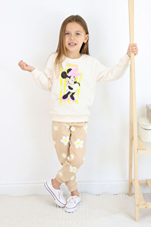 ZRA-0271-0272 Kurdelalı Minnie Mouse Baskılı Alt Üst Takım