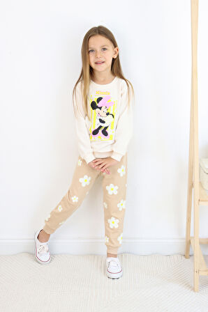 ZRA-0271-0272 Kurdelalı Minnie Mouse Baskılı Alt Üst Takım